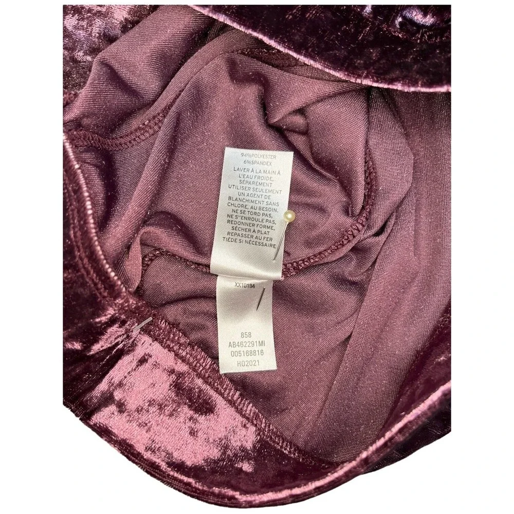 New Nordstrom Abound Crushed Velvet Velour Mini Retro 90s Y2K Skirt Burgundy XXS - Picture 9 of 12